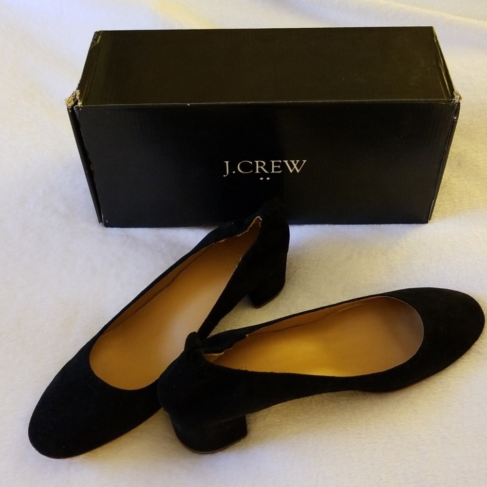 JCrew Anya suede block heels Size 10